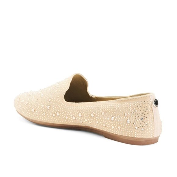 NWT Steve Madden Rhinestone Embellished Slip on Faux Suede Flats Comfort Shoes - Picture 3 of 6